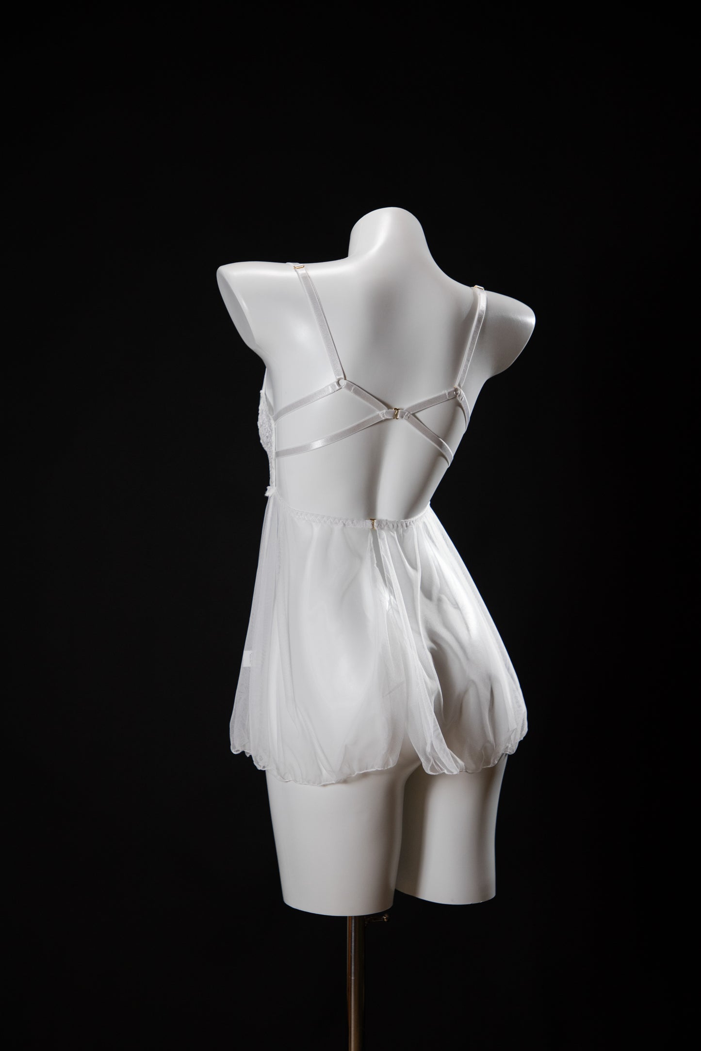 "Genki" Open Bust/Perforated Mesh Dress Set